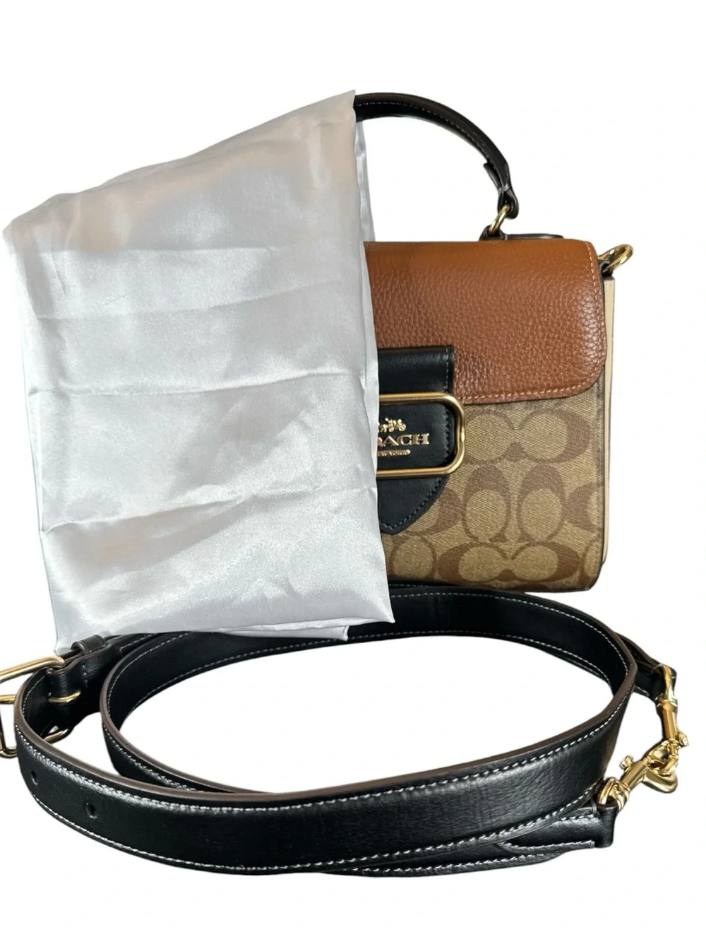COACH Morgan Top Handle Satchel in Colorblock Signature Canvas